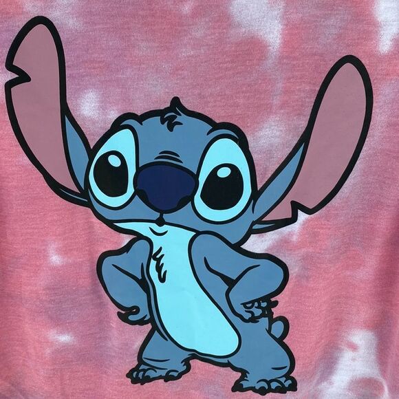 Disney Pink Tie Dye Lilo & Stitch Tee Shirt Sz M 7-9 - Picture 2 of 12